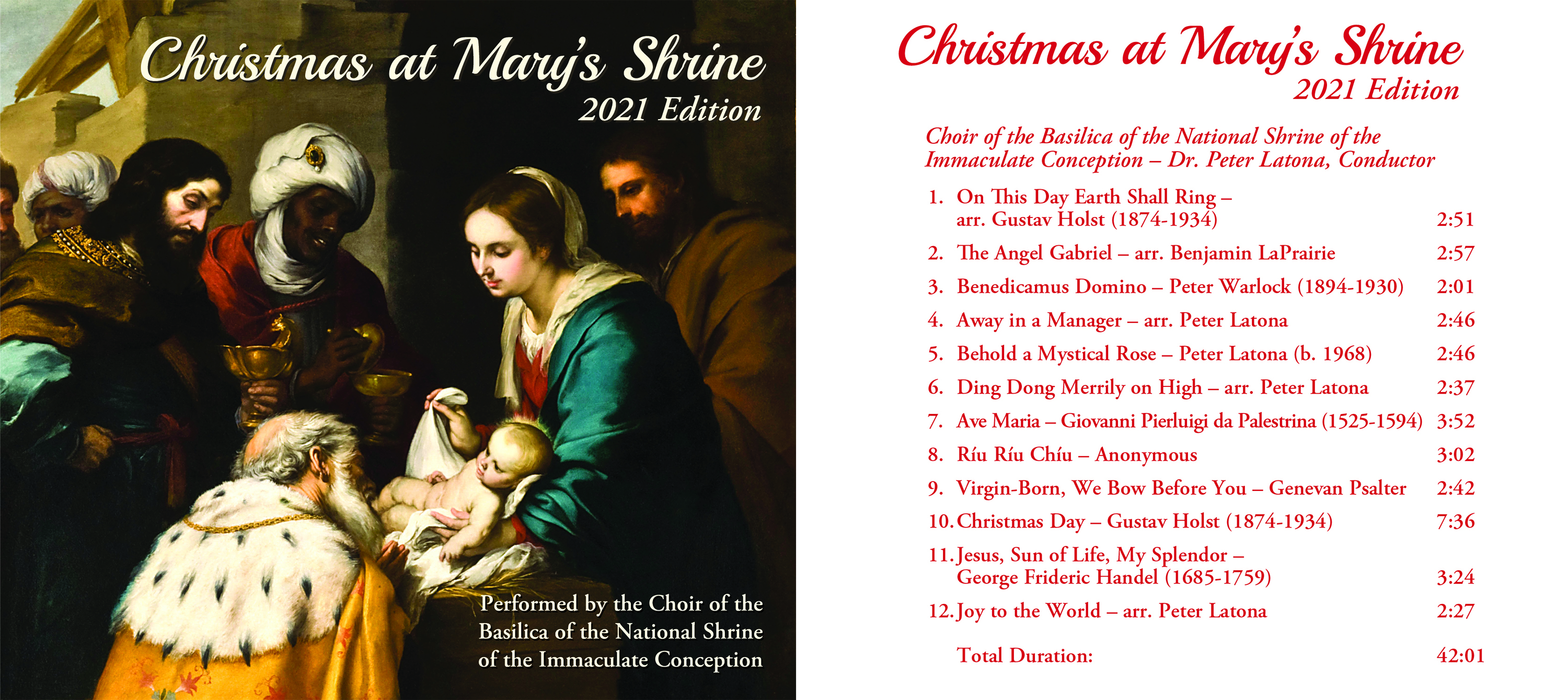 2021 Christmas CD Front &amp; Song List