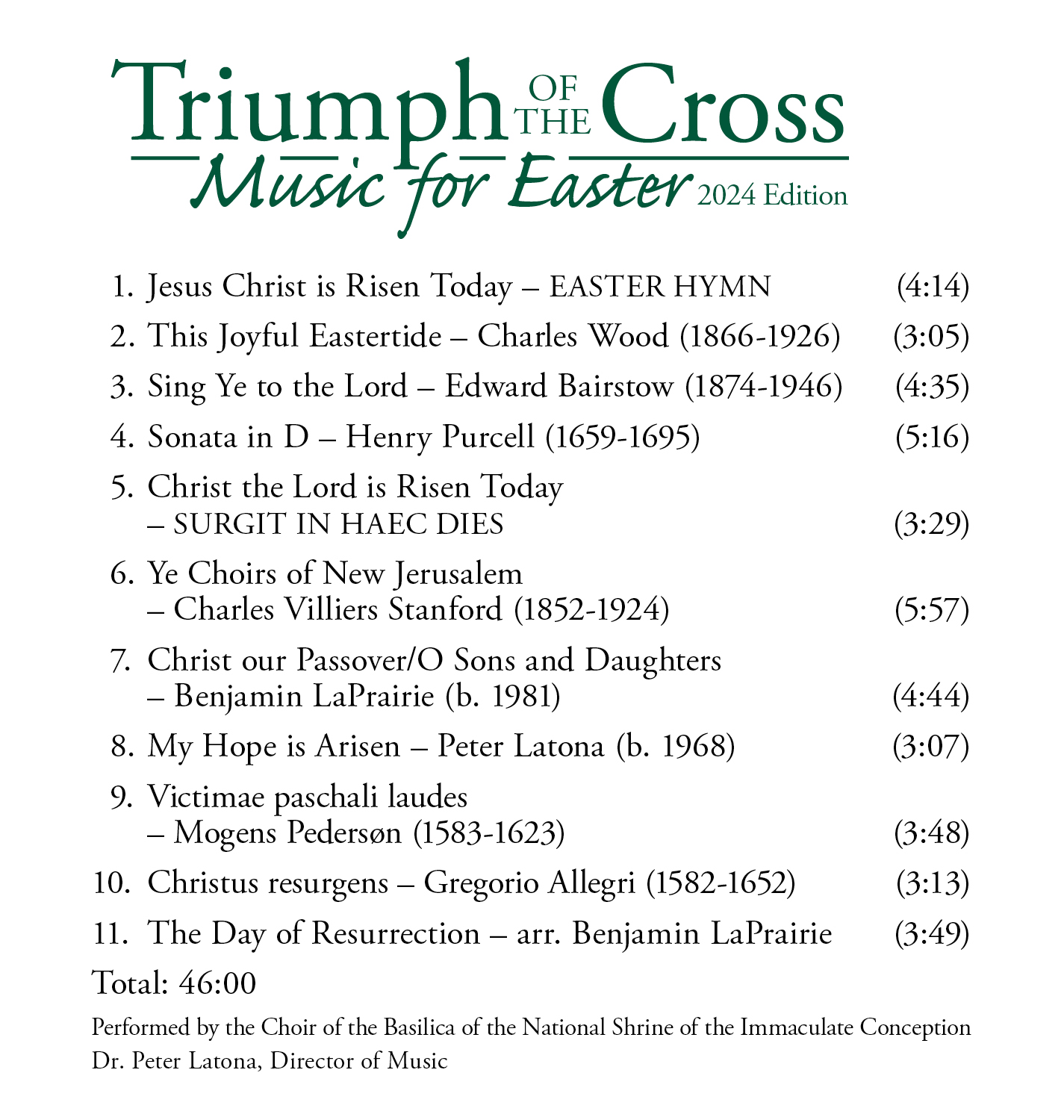 Easter CD List 2024
